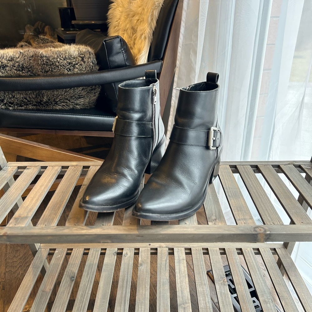 All Saints Black Leather Ankle Boots
